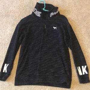 PINK black quarter zip